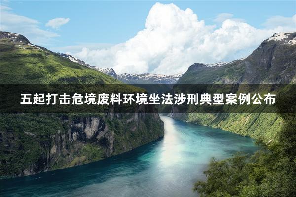 五起打击危境废料环境坐法涉刑典型案例公布