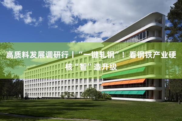 高质料发展调研行丨“一键轧钢”！看钢铁产业硬核“智”造升级